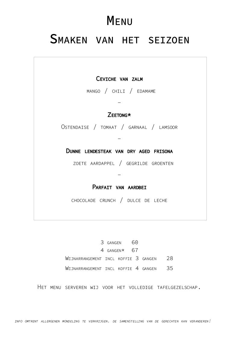 Menu Malt Ninove | TableFever